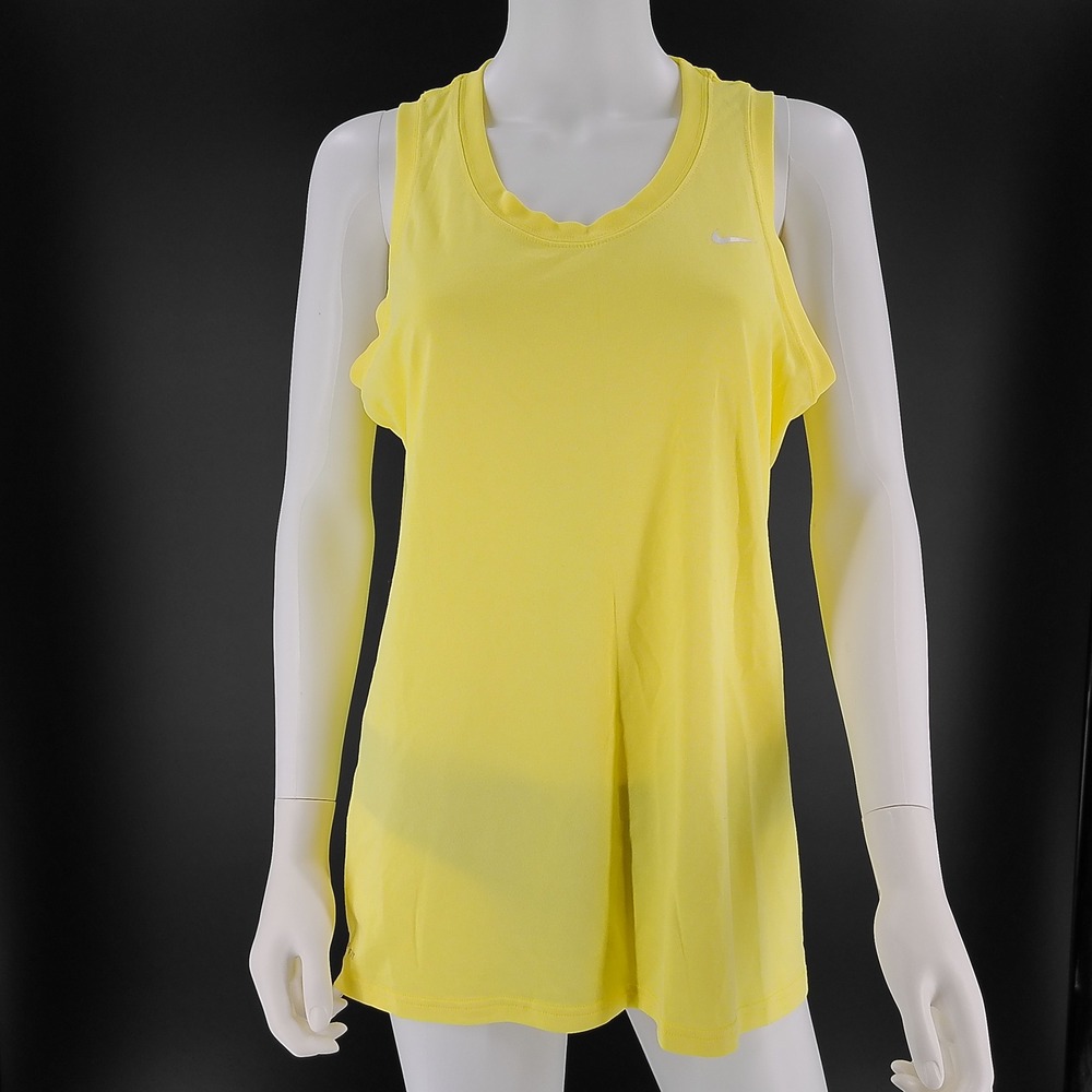 Nike Dri-FIT Tank Top Mens XL Yellow Sleeveless Athletic Running Shirt Gym Tee